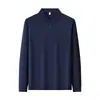 [10A Antibacteriano] Camisa polo masculina de manga comprida, top business casual, novo estilo outono, camiseta com gola de infravermelho distante