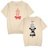 Camiseta de Verano para Pareja de Algodón Puro de Manga Corta con Hombro Caído Estilo Espada Berserk Legendario Casual Más Holgada Estilo Coreano a la Moda