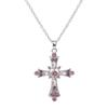 Estilo Gótico Bohemio Color Diamante de Cristal Colgante de Cruz Joyería de Festival Europea y Americana Collar para Clavícula de Niña