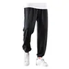 Calça Casual de Seda Gelada Masculina Fina Solta Estudante Perna Preta Sweetpants Shorts de Secagem Rápida