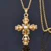 Collar con colgante en forma de cruz de perla barroca transfronterizo europeo y americano, cadena para clavícula al por mayor, collar de moda con diseño único