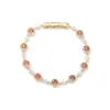 Pulseira de Cobre Brilhante de Venda Quente Transfronteiriça para Mulheres, Design de Luxo Leve com Gipsofila Amarelo Champagne, Estilo Europeu e Americano Simples e Moderno