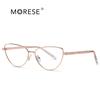 Gafas de moda de metal con forma de ojo de gato, con diseño transfronterizo, con lentes planas de comercio exterior y inserción CP, montura de gafas para mujer 3006