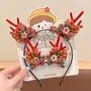 Pinza para el Cabello de Reno Navideño para Mujer Pinza para el Cabello de Fiesta Festiva Accesorio para el Peinado Accesorios de Disfraz Cosplay Lindo Doble Pinza Accesorios para el Cabello