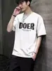 Camiseta Masculina de Manga Curta Ins Estilo Hong Kong Verão 2024 Gola Redonda Tendência Nacional Estampa China Versátil Camiseta Masculina