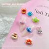 Nueva joyería luminosa para uñas con diseño de animales de ciudad, diseño de conejo tridimensional, ojos grandes, resina, accesorios para uñas DIY