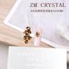 K9 Nuevas uñas puntiagudas grabadas Shijia Smoke Yellow Diamond Maillard Brown Shapes Diamond Rock Sugar Oval Nail Jewelry