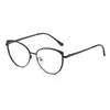 Gafas de moda ultraligeras y versátiles que cambian de color con luz azul, montura hueca simple, diseño metálico, estilo artístico de alta gama para mujer