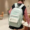 Mochila Nueva de Alta Capacidad Estilo Ins Ligera de Moda Bloqueo de Color Versátil para Chicas de Secundaria y Preparatoria