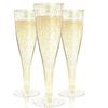 Vaso desechable de champán de 6.5 oz, copa de plástico en polvo color oro rosa, copa de vino tinto, vaso para bebidas, vaso de cóctel delgado