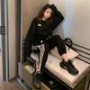 Nuevo traje deportivo para mujer primavera/otoño/invierno Sudeste Asiático transfronterizo nuevo suéter arcoíris holgado pantalones harén conjunto de dos piezas