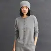 Chaqueta de punto holgada y elegante para mujer, nueva colección otoño/invierno 2025, de cachemir, cuello redondo y color liso.