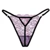 Tanga de encaje para mujer europeo y americano de cintura baja deportivo para cadera con entrepierna alta moda metal ropa interior cinturón delgado pantalones T sexys