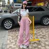 Pantalones Jogger de Secado Rápido con Cordón para Mujer, Verano 2026, Pantalones Paracaídas Finos Holgados de Pierna Ancha, Pantalones Deportivos Casuales