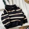 Rua Frita ~ Suéter de Tricô Listrado Macio e Elástico Infantil Neutro Suéter Coreano para Meninos e Meninas Bebê Solto Moda