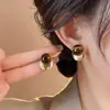 Pendientes de Aro Maillard Estilo Dulce Fresco 2025 Nuevos Pendientes Redondos Simples Personalidad Pendientes Circulares de Celebridad de Internet