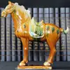 Dinastia Tang Cerâmica Tricolor Cavalo Decoração de Escritório Conjunto de Seis Cavalos Presente Empresarial Sala de Estar Decoração de Casa Artesanato