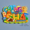 Ímãs de Geladeira de Marco Urbano Tendência Nacional, Adesivos Magnéticos de Resina Estilo Nanjing e Hangzhou, Adesivos Decorativos Criativos de Souvenir Turístico para Geladeira