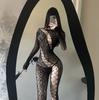 Garota Atraente Veste Roupas de Renda Sexy, Meia-Calça Body de Renda Sexy Transparente com Estampa de Leopardo, Costas Nuas Tentadoras, Rasgável, Apaixonada e Não Precisa Tirar
