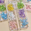Accesorios de Aleación para Uñas de Nuevo Estilo Transfronterizos, Mariposa Tridimensional con Pedrería, Pajarita de Perlas de Colores, Materiales de Decoración para Uñas con Cinta
