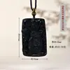 Colgante de Obsidiana Natural Yu Long Guan Gong al por mayor Dominante Dios Marcial de la Riqueza para Hombres Guan Yu Guan Er Ye Colgante de Hoja Grande