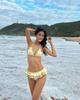 Traje de Banho para Mulheres 2025 Novo Tricolor Fofo Sexy Biquíni Cintura Baixa Borda Voadora Sexy Três Pontos Biquíni de Praia