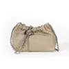 Bolso de Mujer Nuevo de Gama Alta Plegado Nubes Bolso de Axila Piel Genuina Cadena de Bolas Doradas Capa Superior Piel de Vaca Bolso de Hombro Cruzado
