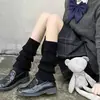 Calcetines de mujer otoño e invierno tejidos calcetines de pila de chica caliente muestran las piernas delgadas piernas gruesas combinan con todo cubierta de pierna simple calcetines cálidos para mujer Gris