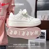 Tênis Versáteis Warrior Shoes Feminino Lançamento Primavera 2026 Sola Grossa Sapatos Panda Preto e Branco Tênis Casuais Brancos Y