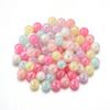 Cuentas Redondas Chapadas en Acrílico Color Rosa Gelatina Agujero Recto Cuentas Redondas Pulsera DIY Cadena para Llavero Cadena para Teléfono Móvil