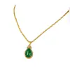 Collar Rápido de Mano Misma Piedra Imitación Oro Colgante Collar Imitación Oro Regalo para Madre Mujer