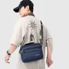 Mochila de color liso para negocios, gran capacidad, multicapa impermeable de tela Oxford para hombro y cruzada, bolsa casual de viaje de tela Oxford para hombre