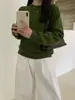 Outono 2026 Novo Suéter de Malha Feminino Top Estilo Coreano Elegante Cor Sólida Lã Pura Gola Redonda Manga Longa para Trabalho Casual Versátil