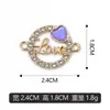 Pingente de coração com letra dupla para colar e pulseira DIY, acessório de joalheria, direto do fabricante, disponível para pedidos mistos e vendas transfronteiriças