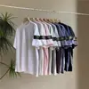 Versión Alta Exportación Transfronteriza Nuevo S t O Piedra Brújula Color Puro Pulsera Camiseta de Manga Corta Cuello Redondo Tendencia para Hombre