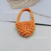 Mini Bolsa de Celular Bolsa Transversal Bolsa para Fone de Ouvido Bluetooth Crochê DIY Feito à Mão Lã Recorte Fofa Colorida