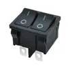Interruptor de encendido basculante de 4 patas, 2 velocidades, negro, sin luz, forma de barco, grande, Kcd1, doble cuadrado, certificado americano ETL