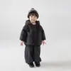 Chaqueta de plumas para niños Hao Beibei 25190 con capucha, Ropa exterior estilo coreano para niños pequeños, Abrigo corto cálido de invierno