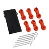 Accesorios para carpas de camping al aire libre, cuerda reflectante para carpa, juego de clavos para piso con hebilla de cuerda cortavientos para camping, bolsa de almacenamiento