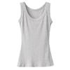 Camisola de base interior fina sin mangas con hilo de seda de hielo de algodón antibrillo para mujer, cuello en U, muy elástica, para verano y primavera, ropa exterior de moda