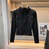 Chamarra Deportiva Corta de Moda Casual L* Marca Mismo Estilo Corte Tridimensional Forro de Felpa Cálida para Correr con Cremallera Manga Larga para Mujer