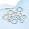 Chaveiro de anel duplo em aço inoxidável 5-25mm, vários tamanhos, acessórios para joias DIY, pingentes para pequenos presentes