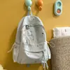 Mochila estudantil simples e leve, mochila estudantil artística estilo floresta, mochila casual para o dia a dia, mochila estudantil fresca de cor sólida