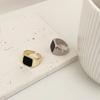 Nuevo Anillo Cuadrado Negro Creativo Estilo Coreano para Mujer, Anillo Abierto Exagerado de Moda Retro, Anillo para Dedo Índice Hip-Hop