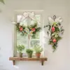 Guirlanda de Flores Artificiais Primavera e Verão Transfronteiriça, Lírio e Camélia Simulados, Decoração de Porta de Casa, Arranjo de Casamento, Pendente de Parede, Decoração de Árvore de Cabeça para Baixo