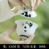 Dinastía Tang y Song Yuni Arita-Yaki Panda Pintado a Mano Kung Fu Juego de Té Cerámica Gaiwan Tetera Taza de Té Soporte para Tetera Accesorios Colección