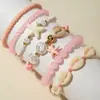 Pulsera Bohemia de Múltiples Capas con Cuentas Transfronteriza Europea y Americana con Diseño de Estrella de Mar Rosa Dulce y Concha para Mujer