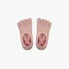 Calcetines de yoga de fibra de bambú europeos y americanos de cinco dedos para mujer, calcetines deportivos antideslizantes con correa cruzada, calcetines de Pilates y fitness, calcetines con dedos separados