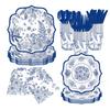 Conjunto de Louça Descartável Floral Ciano Mais Vendido Transfronteiriço Suprimentos para Festa Festa Pratos de Papel Descartáveis Decorativos