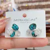 Pendientes Versátiles Coloridos de Piedra Natural Estilo Palacio Retro para Mujer, Pendientes Dulces con Diseño Floral, Pendientes Versátiles de Moda